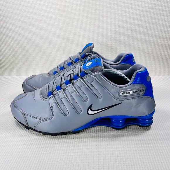 Nike Shox Sneakers 378341-014 Grey Racer Blue Men’s 12 US Athletic Shoes - Picture 4 of 12